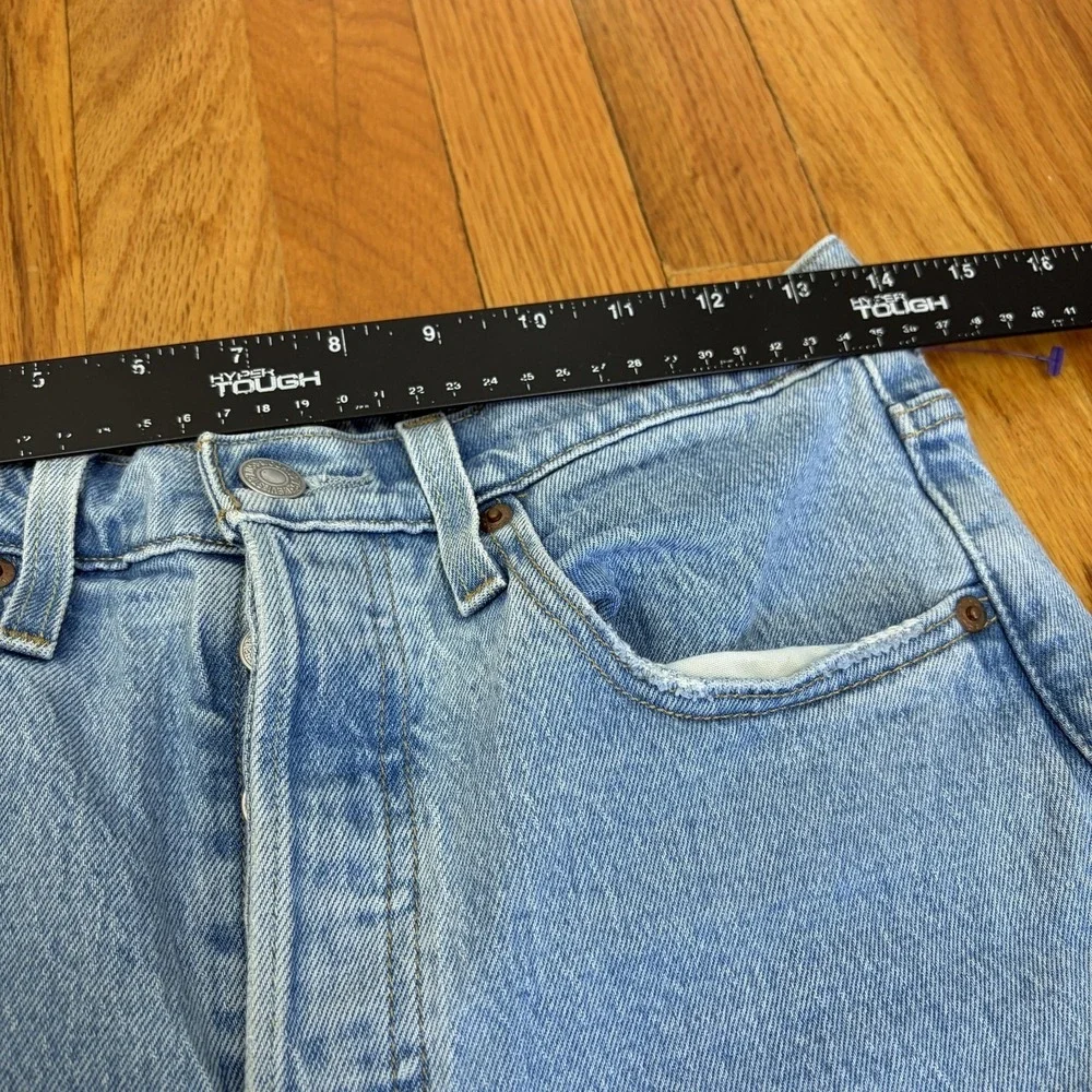 Levis 501 Skinny Jeans Womens 27x28 Light Wash High Rise Slim Raw Hem Button Fly